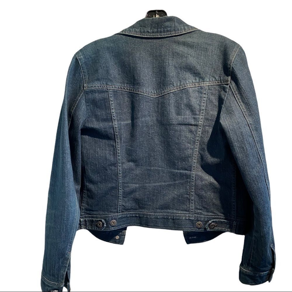 Theory Women's Dark Denim Jean Jacket size M - Picture 3 of 11